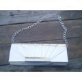 Vintage Silver Evening Clutch With Strap Handbag excellent condition