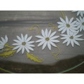 Vintage 1950s Clear Glass Serving Plate With Daisy Print 25 cm in diameter
