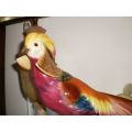 Beautiful Large German Majolica Figurine With Two Pheasants Marked