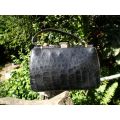 1960s Vintage Genuine Leather Black Crocodile Leather Excellent condition inside as new