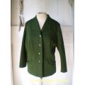 Original 1970s Vintage Long Sleeves Moss Green Ladies Blazer Size 10 to 12 very good condition