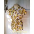 Original 1970s Vintage Floral Ladies Top With Belt Size 10 to 12 very good condition