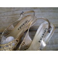 Vintage Lavanda Golden Filigree Pumps Shoes Size 5 Slingback