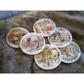 Vintage Set of 6 Collectable Original 1950s Paris Coasters By Puillery Different Motifs