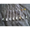 Vintage Set Of 8 Silver Plated Souvernir Spoons From Holland 1970s
