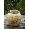 Antique Biscuit Jar With Flower Motif