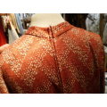 Vintage 1970s Day Dress Autumn Colors Crimpelene Size 10 to 12