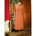 Vintage 1970s Day Dress Autumn Colors Crimpelene Size 10 to 12