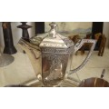 Silverplated Flower Engraved Tea Coffee Set Teapot Sugar And Milk Jug