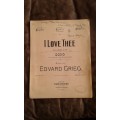 Vintage Sheet Music Edward Grieg I Love Thee Edwin Ashdown London