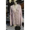 Vintage Pink Knitted Sweater Vest With Flower Border Size 10 to 12