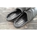 Vintage 1980s Black Leather Ladies Shoes Pumps Size 6