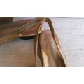 Vintage Golden Leather Ladies Shoes Slippers Size 6 Made in South Africa