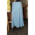 Vintage Blue And White Chequered Maxi Skirt Top Size 12