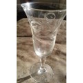 Two Antique Crystal Hand Cut Champagne Glasses