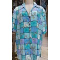 Vintage Karisman 1980s Oversized Ladies Chain Pattern Shirt Top Blouse Size 20