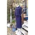 Vintage Original Two Piece German LEWINGER Linen Suit Skirt And Blazer Size 14