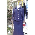 Vintage Original Two Piece German LEWINGER Linen Suit Skirt And Blazer Size 14