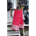 Vintage 1980s Pleated Summer Skirt Bright Red size 16