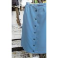 Vintage 1970s Blue Buttoned Skirt Size 12