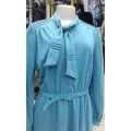 Gorgeous Vintage Robert Newmann Teal Winter Wool Dress Size 38