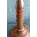 Vintage handmade bullet case and wood table lamp