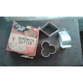 Vintage Tala Poker Playing Cards Sandwich Biscuit Aluminium Cutter Set With Box