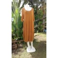 Brown T-shirt Tunic Boho Chic Dress With Pockets Size 14 to 16