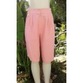 Vintage 1980s High Waist Bermuda Summer Shorts size 10 in Salmon Pink