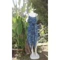 Vintage Blue Chiffon Summer Dress With Spaghetti Straps