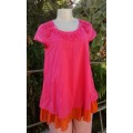 Vintage Pink Orange Gypsy Boho Style Summer Top Size 12