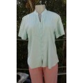 Vintage  StylevLight Green Cotton Top By Bayete Made In South Africa Size 10 Small 13