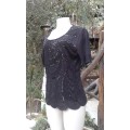 Black Beaded Sequin Top Size 10 to small 12