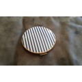 Vintage Stratton Blue And White Navy Stripes Compact Powder Made In England