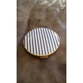 Vintage Stratton Blue And White Navy Stripes Compact Powder Made In England
