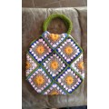 Vintage Granny Square Hand Crocheted Handbag