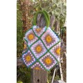 Vintage Granny Square Hand Crocheted Handbag