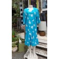 Original 1980s Charleston Style Buttoned Vintage Dress Size 12