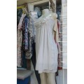 Grey Chiffon Summer Dress With Rose Detail Size 10