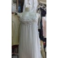 Grey Chiffon Summer Dress With Rose Detail Size 10