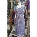 Vintage 1980s Low Waist Romantic Floral Print Summer Dress Size 12