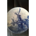 Vintage Windmill Delft Blauw Hanpainted Plate