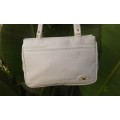 Vintage CC White Faux Leather Handbag 3 Compartments
