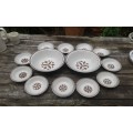 Rare Vintage Retro Electra Casual Ceram Malaga Stoneware Set 12 bowls 2 large bowls MADE In JAPAN