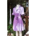 Vintage Purple Batik Shirt Dress With Belt Size 10