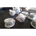 Vintage Teddy Bear Miniature Porcelain Doll House Tea Coffee Set