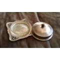 Vintage Silver Plated Butter Dish With Glass Bowl Reg.Electroplate Made In England