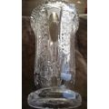 Exquisite Antique Czech Crystal Handcut Large Glass Vase 3 Chips At Edge 1.8kg Weight Of Crystal