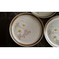 3 Vintage Premiere Country Manor Upsy Daisy Japanese Stoneware Serving Platters J1001 Mid Century Mo