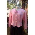 Original Vintage 1960s Elegant Pink Jaquard Theatre Jacket Blazer Size 10